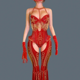 Nora Jumpsuit Set (Red)