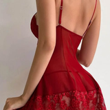 Riza Nightgown Babydoll (Red Wine)